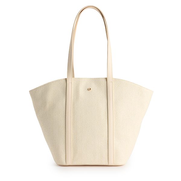 LC Lauren Conrad Heart Straw Tote Bag