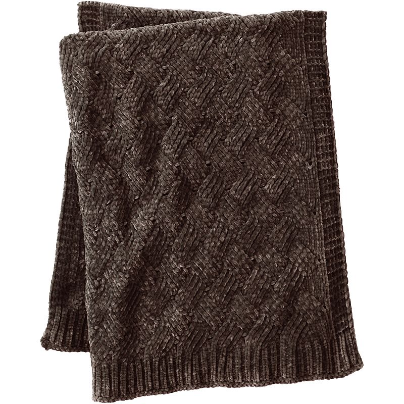 39541110 Lands End Chenille Throw Blanket, Brown sku 39541110