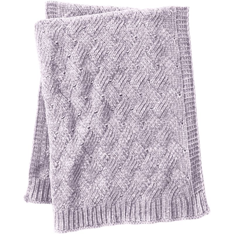 39541111 Lands End Chenille Throw Blanket, Purple sku 39541111