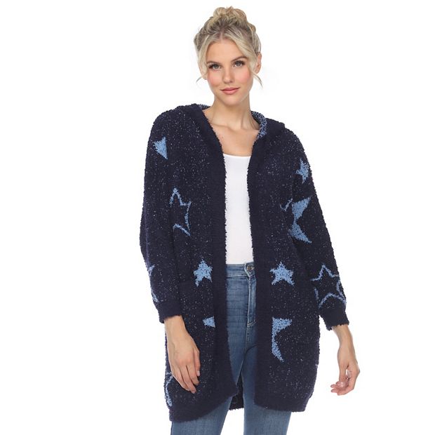 Womens navy hooded on sale cardigan