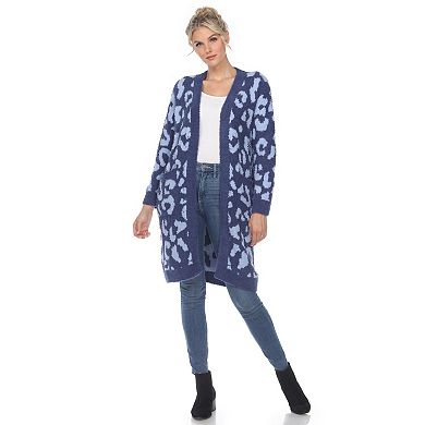 Women's White Mark Leopard Print Cardigan