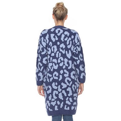 Women's White Mark Leopard Print Cardigan