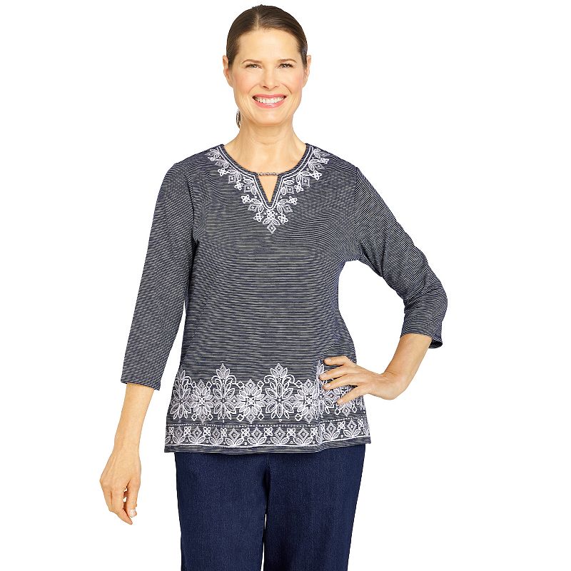 55592353 Womens Alfred Dunner Lake Placid Embroidered Mini  sku 55592353