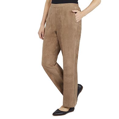 Women's Alfred Dunner Faux Suede Pull-On Straight-Leg Pants