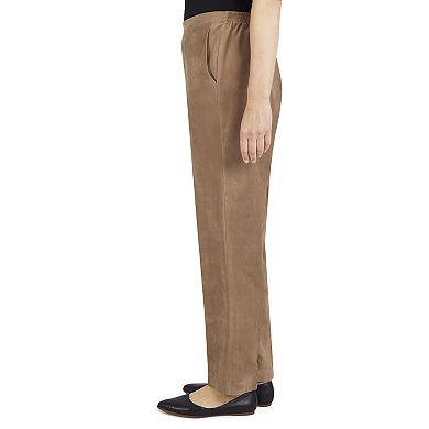 Women's Alfred Dunner Faux Suede Pull-On Straight-Leg Pants