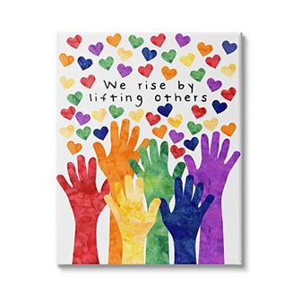 Stupell Home Decor We Rise By Lifting Others Rainbow Canvas Print Wall Decor