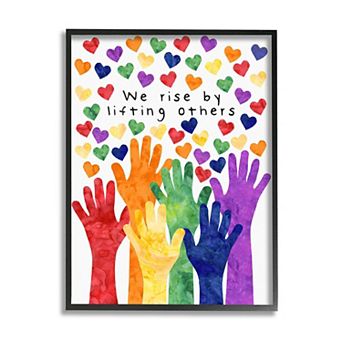 Stupell Home Decor We Rise By Lifting Others Rainbow Framed Wall Decor