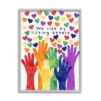 Stupell Home Decor We Rise By Lifting Others Rainbow Wall Decor