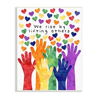 Stupell Home Decor We Rise By Lifting Others Rainbow Wall Decor