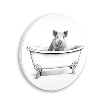 Stupell Home Decor Pig In Bath Tub Wall Decor