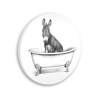 Stupell Home Decor Donkey In Claw Tub Farm Animal Wall Decor