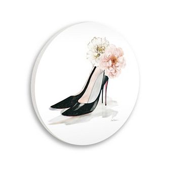 Stupell Home Decor Pink Floral Black Heels Wall Decor