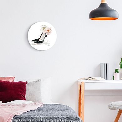 Stupell Home Decor Pink Floral Black Heels Chic Wall Decor