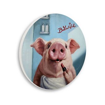 Stupell Home Decor Be-You-Tiful Pink Pig Wall Decor