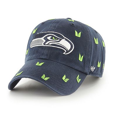 Women's '47 College Navy Seattle Seahawks Confetti Clean Up Adjustable Hat