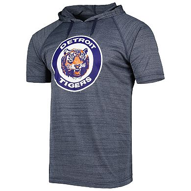 Men's Stitches Navy Detroit Tigers Space-Dye Raglan Hoodie T-Shirt