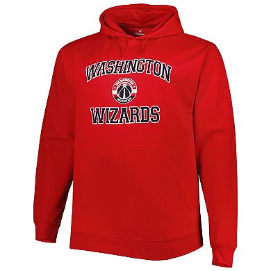 Men's Red Washington Wizards Big & Tall Heart & Soul Pullover Hoodie