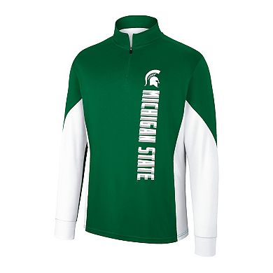 Men's Colosseum Green Michigan State Spartans Bart Quarter-Zip Windshirt