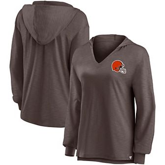 Women's Fanatics Branded Brown Cleveland Browns Jumper V-Neck Pullover Hoodie