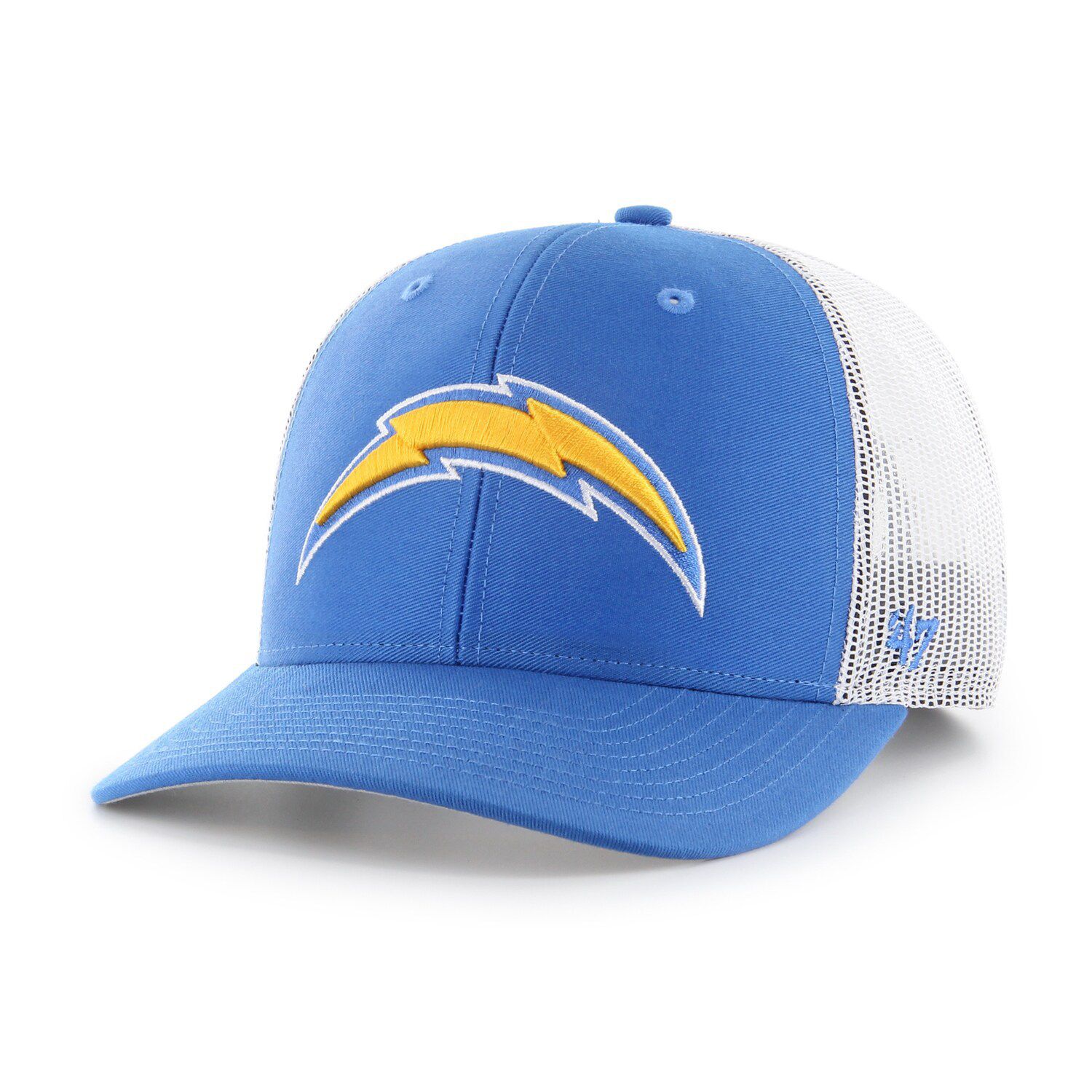 Los Angeles Chargers New Era Woodland Trucker 2.0 9FIFTY Snapback