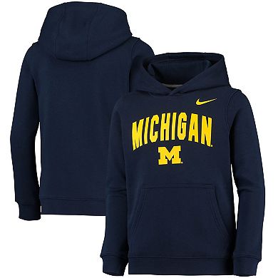 Youth Nike Navy Michigan Wolverines Club Fleece Pullover Hoodie