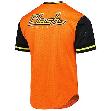 Men's Mitchell & Ness Orange San Jose Earthquakes Mesh V-Neck T-Shirt