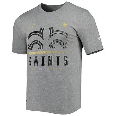 Men's New Era Heathered Gray New Orleans Saints Combine Authentic Red Zone T-Shirt
