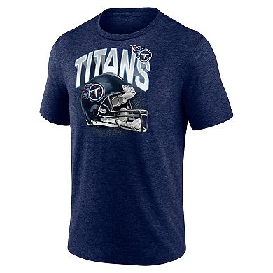 Men's Fanatics Branded Heathered Navy Tennessee Titans End Around Tri-Blend T-Shirt