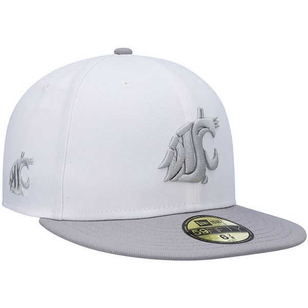 Washington State Cougars New Era 5950 Fitted Baseball Hat - Dark Grey