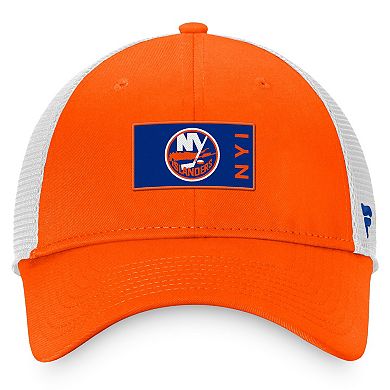 Men's Fanatics Branded Orange/Gray New York Islanders Authentic Pro Rink Trucker Snapback Hat