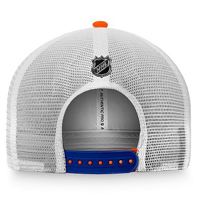 Men's Fanatics Branded Orange/Gray New York Islanders Authentic Pro Rink Trucker Snapback Hat