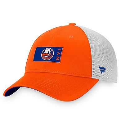 Men's Fanatics Branded Orange/Gray New York Islanders Authentic Pro Rink Trucker Snapback Hat