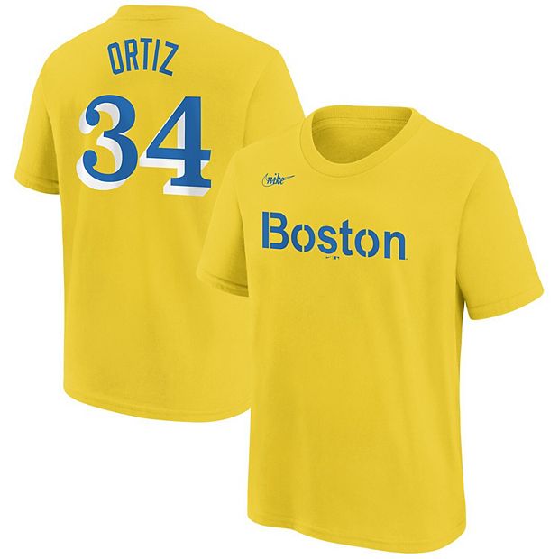 Men's Nike David Ortiz Red Boston Sox Name & Number T-Shirt