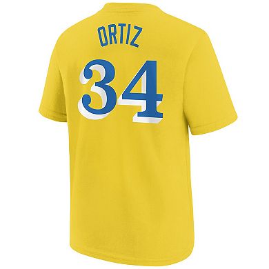 Youth Nike David Ortiz Gold Boston Red Sox Name & Number T-Shirt