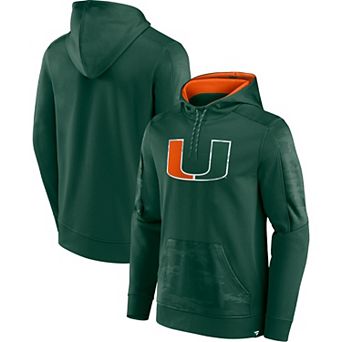 Men's Fanatics Branded Green Miami Hurricanes On The Ball Pullover Hoodie