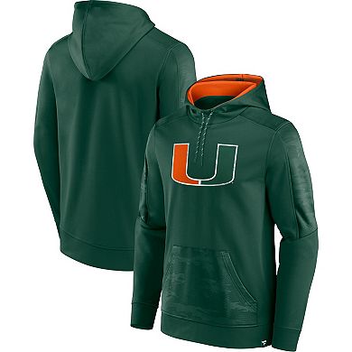 Men's Fanatics Branded Green Miami Hurricanes On The Ball Pullover Hoodie