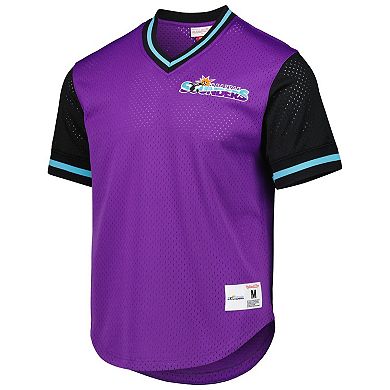 Men's Mitchell & Ness Purple Seattle Sounders FC Mesh V-Neck T-Shirt