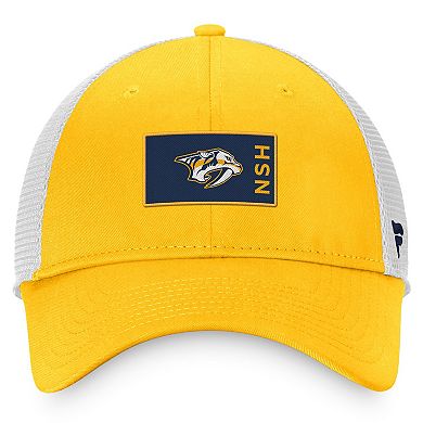 Men's Fanatics Branded Gold/Gray Nashville Predators Authentic Pro Rink Trucker Snapback Hat