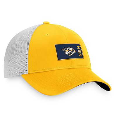 Men's Fanatics Branded Gold/Gray Nashville Predators Authentic Pro Rink Trucker Snapback Hat