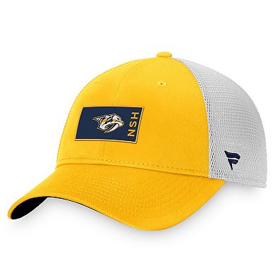 Men's Fanatics Branded Gold/Gray Nashville Predators Authentic Pro Rink Trucker Snapback Hat