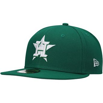 Men's New Era Kelly Green Houston Astros Logo White 59FIFTY Fitted Hat