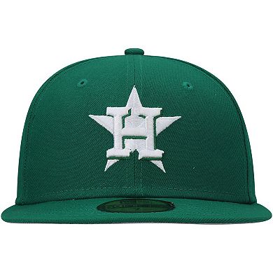 Men's New Era Kelly Green Houston Astros Logo White 59FIFTY Fitted Hat
