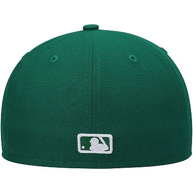 Men's New Era Kelly Green Houston Astros Logo White 59FIFTY Fitted Hat