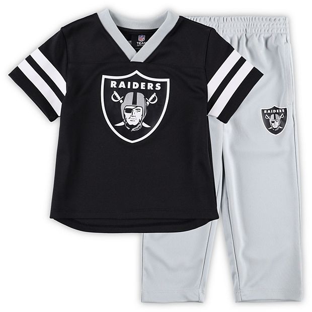 Toddler Black/Silver Las Vegas Raiders Red Zone V-Neck Jersey Top