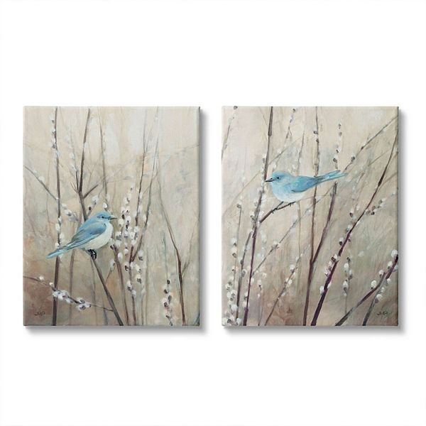 Stupell Home Decor Peaceful Perched Blue Birds Animal Framed Wall Art