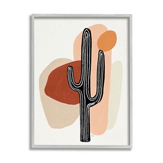 Stupell Home Decor Western Terracotta Desert Cactus Plant Brown Framed Wall Art