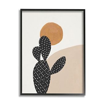 Stupell Home Decor Prickly Pear Terracotta Desert Sun Black Framed Wall Art