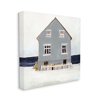 Stupell Home Decor Winter Beach House Canvas Wall Art