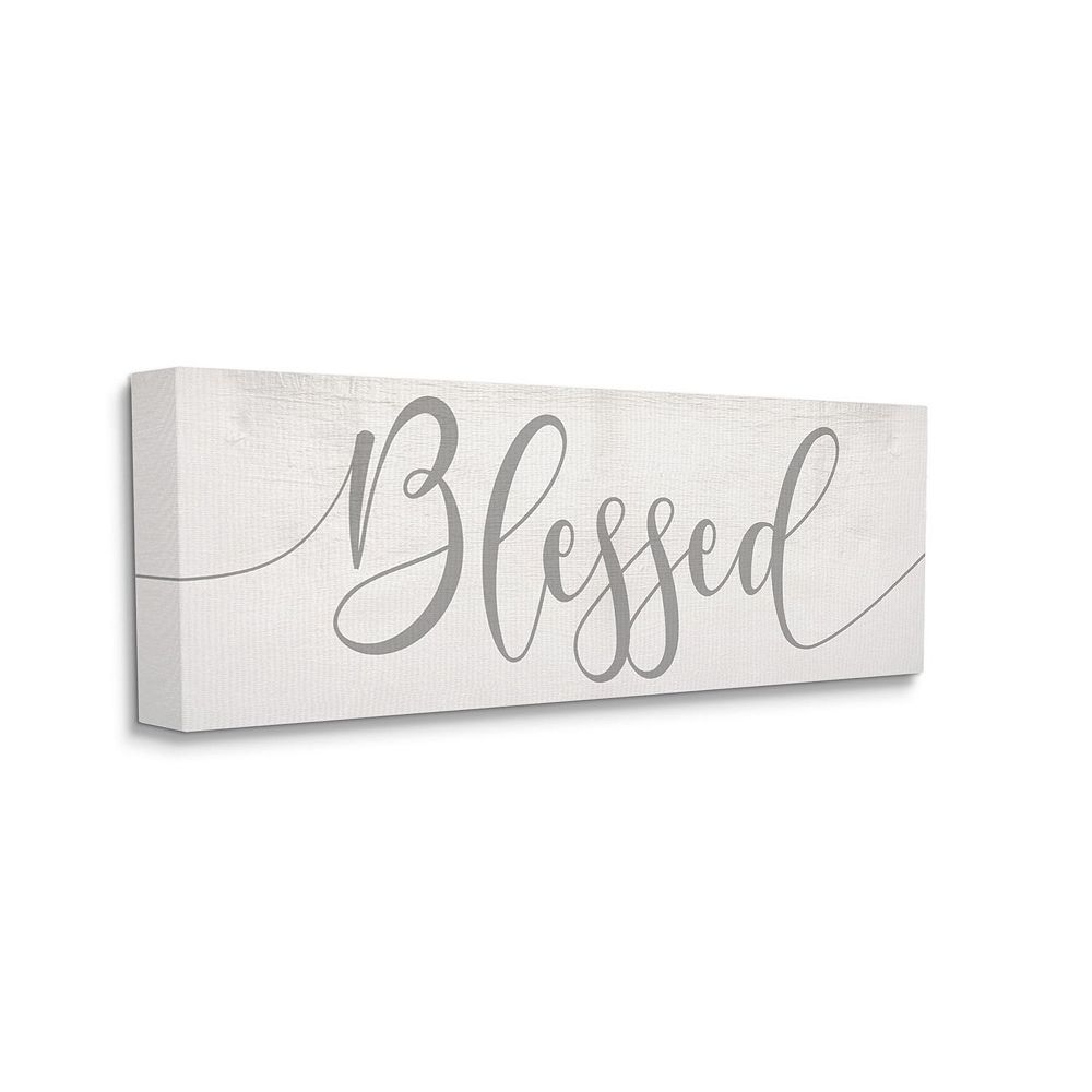 Stupell Home Decor Blessed Typography Canvas Wall Art