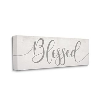 Stupell Home Decor Blessed Typography Canvas Wall Art